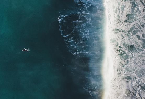 Image of surfer in the sea
